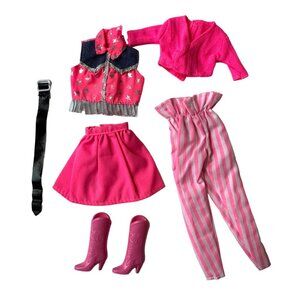 Vintage Cowgirl Barbie Clothing & Accessories Set Boots Belt Vest Pants Jacket S